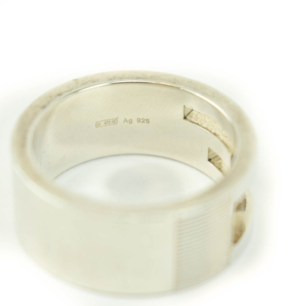 GUCCI: Sterling Silver, "G" Logo Band/Ring Sz: 5.75 - 1521 - Picture 6 of 6